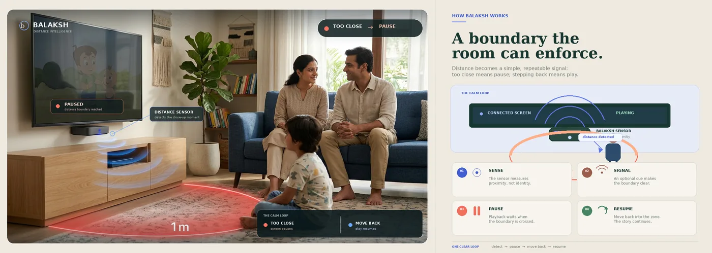 Balaksh child screen safety device in a family viewing environment